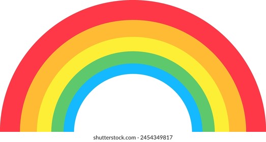 Rainbow vector icon isolated on white background. flat design cartoon style illustration. colorful simple rainbow symbol. lgbt concept sign. rainbow element, cute weather clipart vector on yellow back