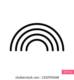 Rainbow vector icon in line style design for website design, app, UI, isolated on white background. Editable stroke. EPS 10 vector illustration.