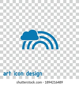 rainbow vector icon on an abstract background