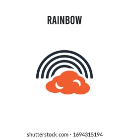 Rainbow vector icon on white background. Red and black colored Rainbow icon. Simple element illustration sign symbol EPS