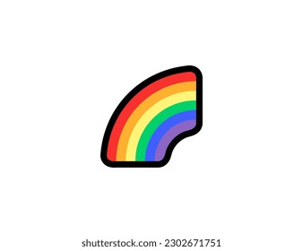 Rainbow vector icon on a white background. Gay Pride Flag Colors. Rainbow emoji illustration. Isolated rainbow vector emoticon