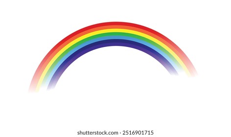 Rainbow vector icon on white isolated