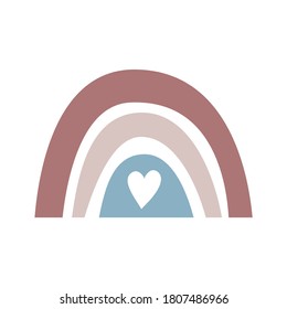 Rainbow Vector Illustration, Baby Nursery Clipart, Boho rainbow, Modern Trendy Rainbow illustration