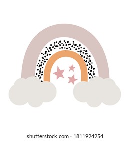 Rainbow Vector Illustration, Baby Nursery Clipart, Boho rainbow, Modern Trendy Rainbow illustration