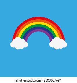 Rainbow Vector Illustration With Cloud