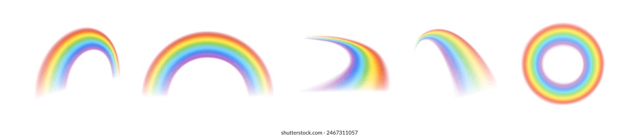 Rainbow vector illustration collection. Smooth rainbow gradient.