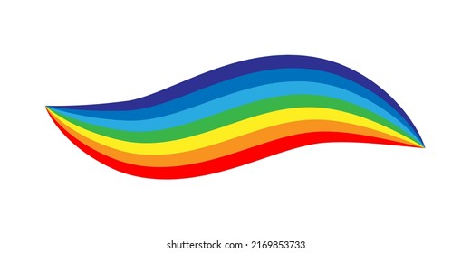 Ilustración vectorial del arco iris. Diseño colorido y abstracto. Espectro de arco de lluvia con símbolo gráfico de color.