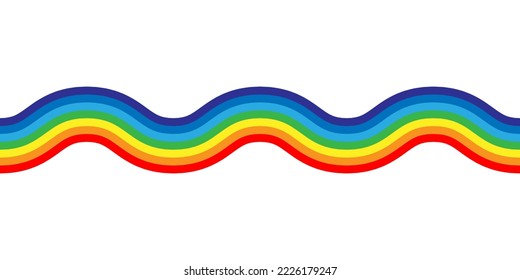 Ilustración vectorial del arco iris. Diseño colorido y abstracto. Espectro de arco de lluvia con símbolo gráfico de color.