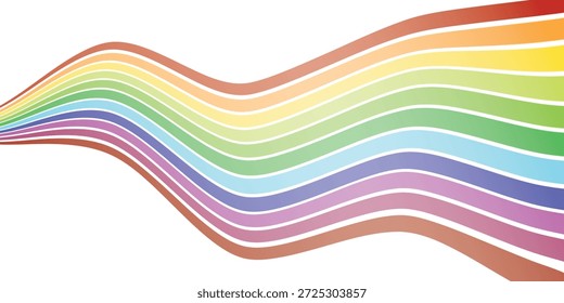 Ilustración vectorial del arco iris. Diseño abstracto colorido. Símbolo gráfico de color espectro de arco iris.