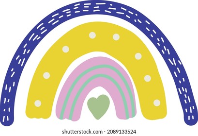 Rainbow vector illustration isolated on white background.