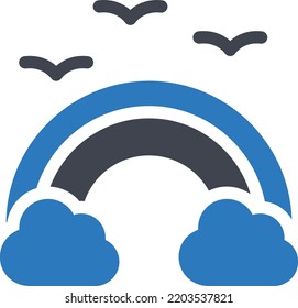 rainbow Vector illustration on a transparent background. Premium quality symmbols. Glyphs vector icons for concept and graphic design.