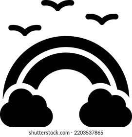 ilustración del vector arco iris sobre un fondo transparente. Símbolos de calidad superior. Iconos vectoriales de glifos para diseño de conceptos y gráficos.