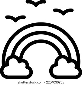 rainbow Vector illustration on a transparent background. Premium quality symmbols. Thin line vector icons for concept and graphic design. 
