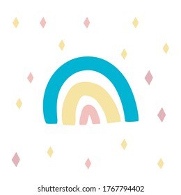 Ilustración vectorial del arcoiris al estilo escandinavo