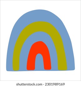 Rainbow vector illustration in scandinavian style.
