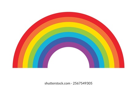 Rainbow vector illustration simple flat design color palette set of seven colors. Rainbow icon. Flat style. Vector icon.