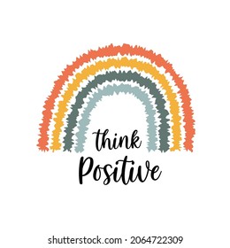 Rainbow vector illustration for t-shirt design with slogan. Vector illustration design for fashion fabrics, textile graphics, prints.