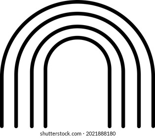 Rainbow Vector Line Icon Design
