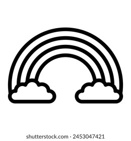 Rainbow Vector Line Icon Design