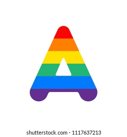 Rainbow Vector Logo Letter A. A Letter Design Vector