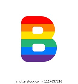 Rainbow Vector Logo Letter B. B Letter Design Vector