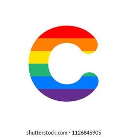 Rainbow Vector Logo Letter C. C Letter Design Vector