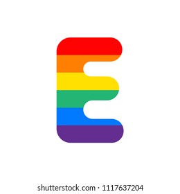 Rainbow Vector Logo Letter E. E Letter Design Vector