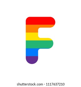 Rainbow Vector Logo Letter F. F Letter Design Vector