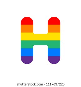 Rainbow Vector Logo Letter H. H Letter Design Vector