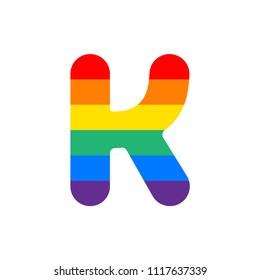 Rainbow Vector Logo Letter K. K Letter Design Vector