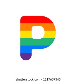 Rainbow Vector Logo Letter P. P Letter Design Vector