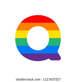 Rainbow Vector Logo Letter Q. Q Letter Design Vector