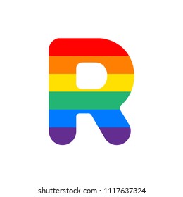 Rainbow Vector Logo Letter R. R Letter Design Vector