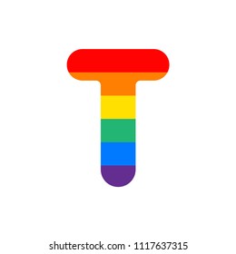 Rainbow Vector Logo Letter T. T Letter Design Vector