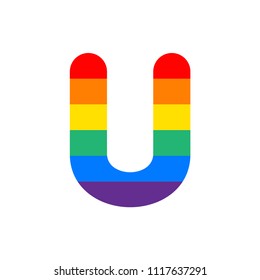 Rainbow Vector Logo Letter U. U Letter Design Vector