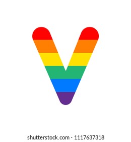 Rainbow Vector Logo Letter V. V Letter Design Vector