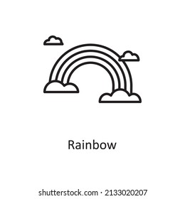 Rainbow Vector Outline Icon Design illustration. St Patrick's Day Symbol on White background EPS 10 File