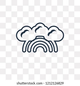 Rainbow vector outline icon isolated on transparent background, high quality linear Rainbow transparency concept can be used web and mobile