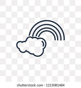 Rainbow vector outline icon isolated on transparent background, high quality linear Rainbow transparency concept can be used web and mobile
