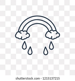 Rainbow vector outline icon isolated on transparent background, high quality linear Rainbow transparency concept can be used web and mobile