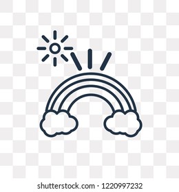 Rainbow vector outline icon isolated on transparent background, high quality linear Rainbow transparency concept can be used web and mobile
