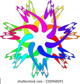Rainbow vector round pattern isolated