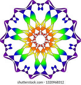 Rainbow vector round pattern isolated