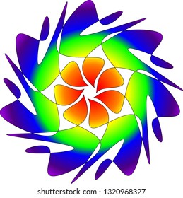 Rainbow vector round pattern isolated