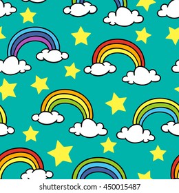 rainbow. Vector seamless pattern. Endless texture can be used for wallpaper,printing on fabric, paper, scrapbooking.