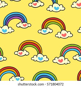 rainbow. Vector seamless pattern. Endless texture can be used for wallpaper,printing on fabric, paper, scrapbooking.