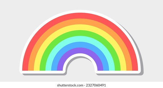 Rainbow vector sticker. Template in colors of LGBT community flag on white background. Best for cards, print, mobile apps and web design.