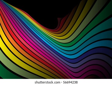 Rainbow vector  striped background illustration arcs