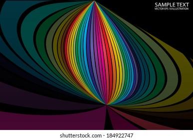 Rainbow vector swirled background illustration  - Vector background design colorful stripes