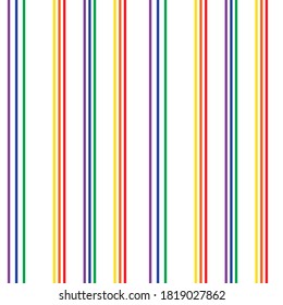 Rainbow vertical striped seamless pattern background suitable for fashion textiles, graphics